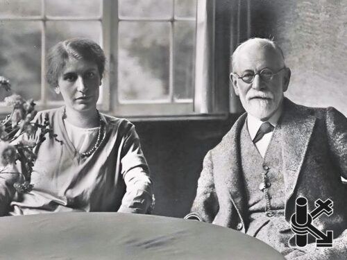 Sigmund and Anna Freud (daughter) 1929.sex therapy- vintage sexology